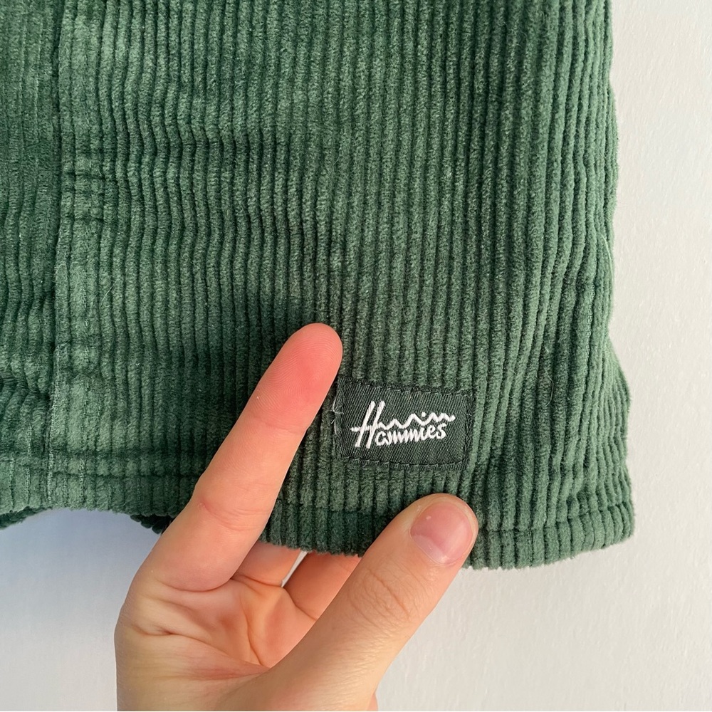 Hammies Green Corduroy Shorts Women’s High Waisted Elastic Waist Pockets 24 - Picture 4 of 12